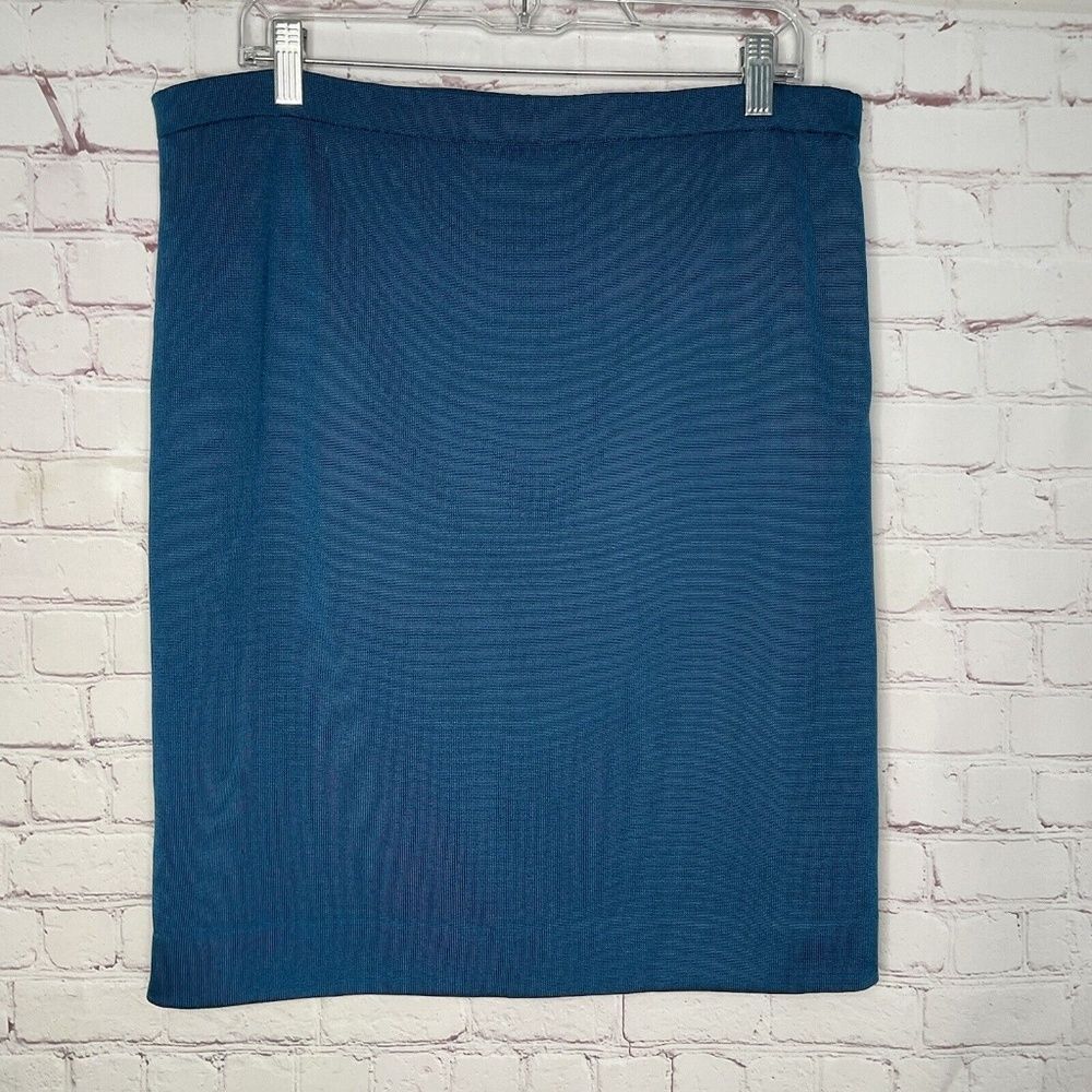 Vintage‎ Montagut Paris Midi Pencil Skirt Women Size 2 Teal/Blue France